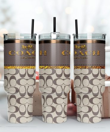 Coach Logo Custom Stanley Quencher 40Oz Stainless Steel Tumbler With Handle
