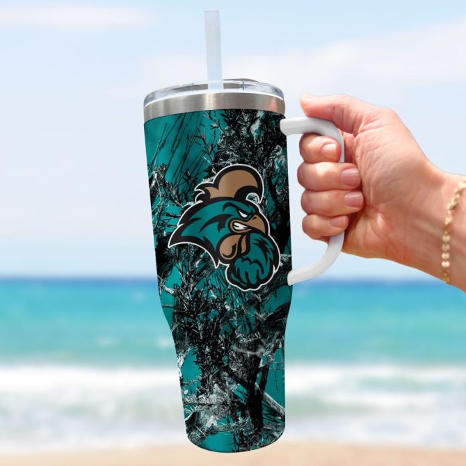 Coastal Carolina Chanticleers Ncaa Hunting Custom Stanley Quencher 40Oz Stainless Steel Tumbler With Handle - Image 3