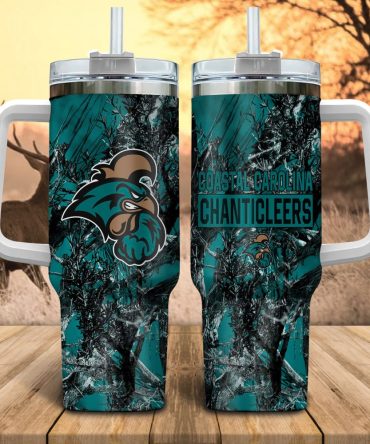 Coastal Carolina Chanticleers Ncaa Hunting Custom Stanley Quencher 40Oz Stainless Steel Tumbler With Handle