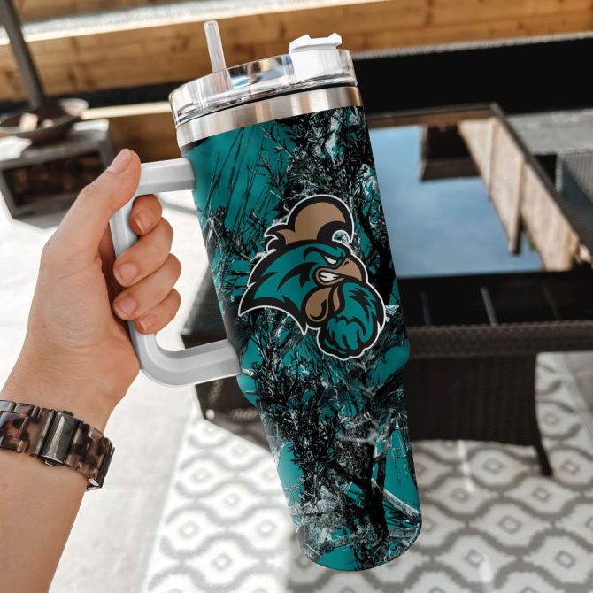 Coastal Carolina Chanticleers Ncaa Hunting Custom Stanley Quencher 40Oz Stainless Steel Tumbler With Handle - Image 2