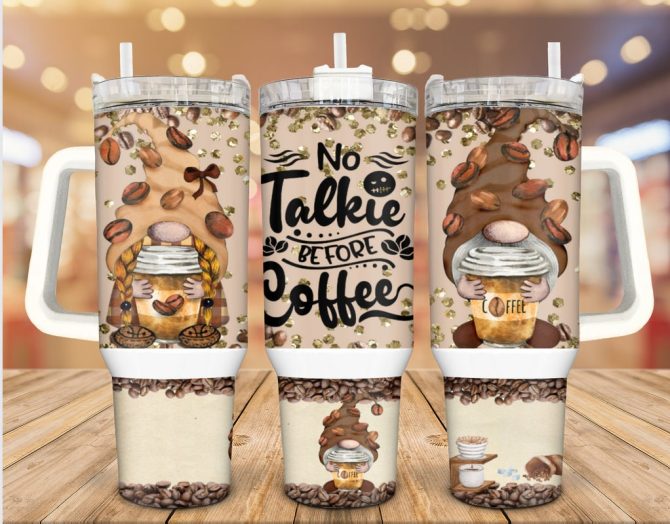 Coffee Cute Gnome Custom Stanley Quencher 40Oz Stainless Steel Tumbler With Handle
