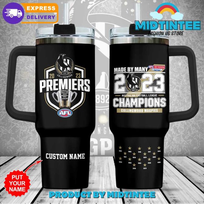 Collingwood Fc Champions Afl Custom Stanley Quencher 40Oz Stainless Steel Tumbler With Handle