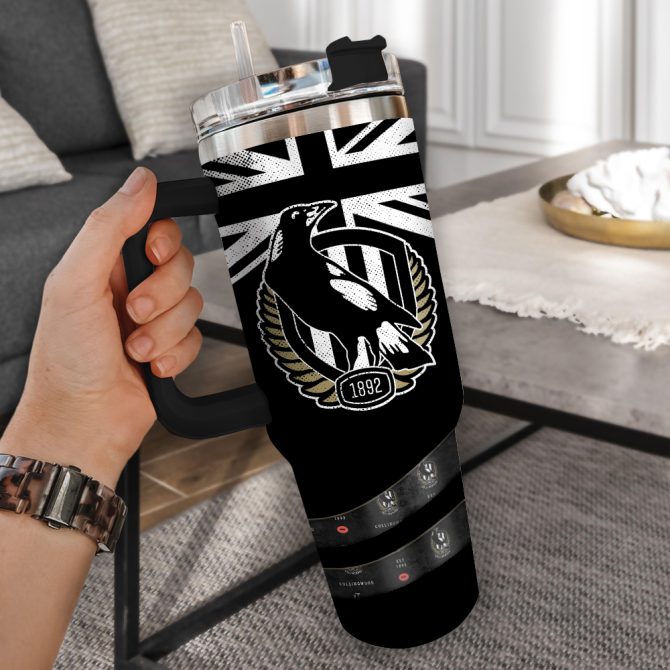Collingwood Fc Football Custom Stanley Quencher 40Oz Stainless Steel Tumbler With Handle - Image 2