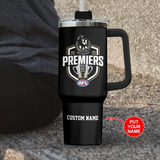 Collingwood Fc Football Custom Stanley Quencher 40Oz Stainless Steel Tumbler With Handle - Image 2