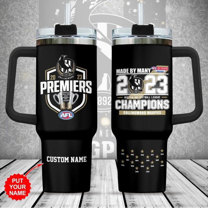 Collingwood Fc Football Custom Stanley Quencher 40Oz Stainless Steel Tumbler With Handle