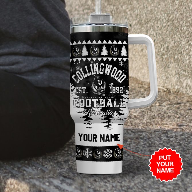 Collingwood Fc Football Custom Stanley Quencher 40Oz Stainless Steel Tumbler With Handle - Image 2