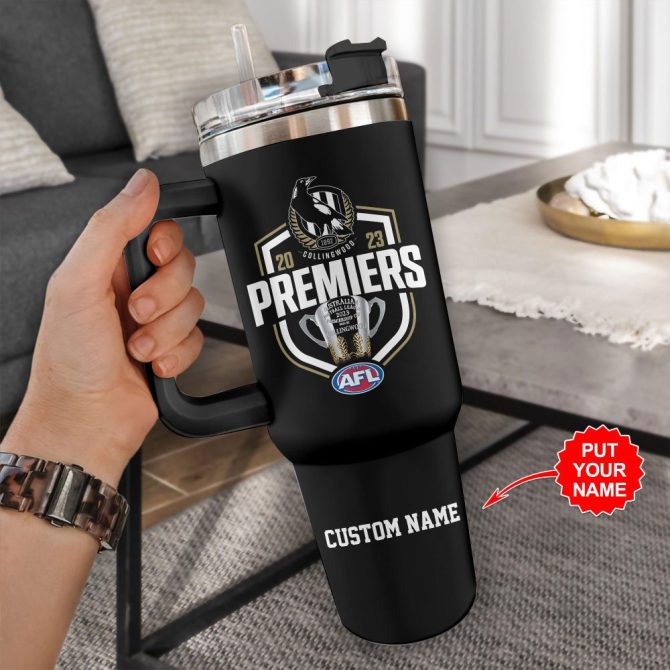 Collingwood Fc Football Custom Stanley Quencher 40Oz Stainless Steel Tumbler With Handle - Image 3