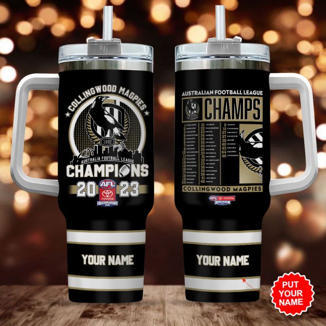 Collingwood Fc Football Custom Stanley Quencher 40Oz Stainless Steel Tumbler With Handle
