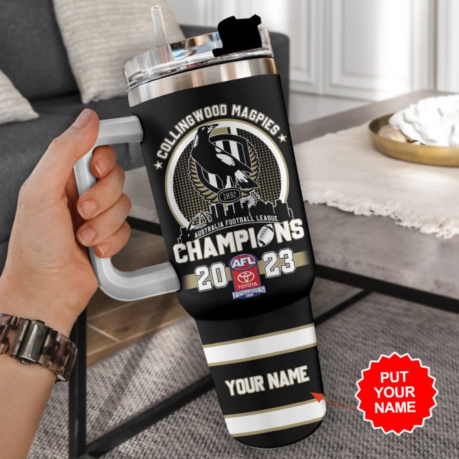 Collingwood Fc Football Custom Stanley Quencher 40Oz Stainless Steel Tumbler With Handle - Image 3