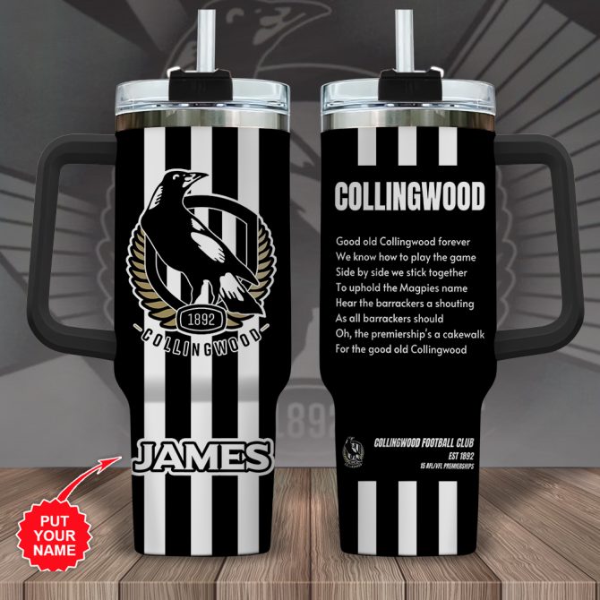 Collingwood Fc Football Custom Stanley Quencher 40Oz Stainless Steel Tumbler With Handle