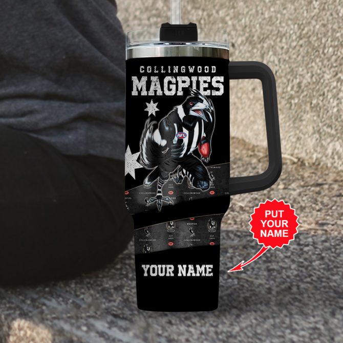 Collingwood Fc Football Custom Stanley Quencher 40Oz Stainless Steel Tumbler With Handle - Image 3