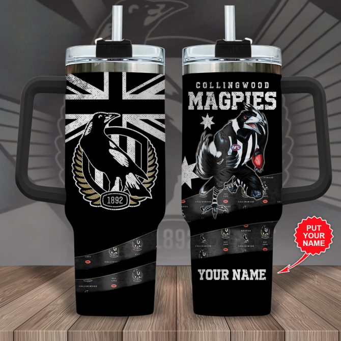 Collingwood Fc Football Custom Stanley Quencher 40Oz Stainless Steel Tumbler With Handle