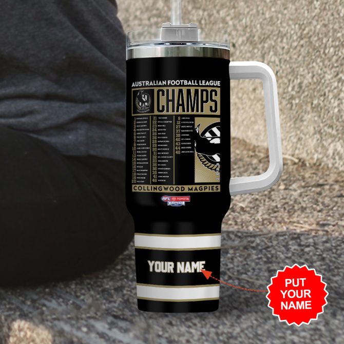 Collingwood Fc Football Custom Stanley Quencher 40Oz Stainless Steel Tumbler With Handle - Image 2