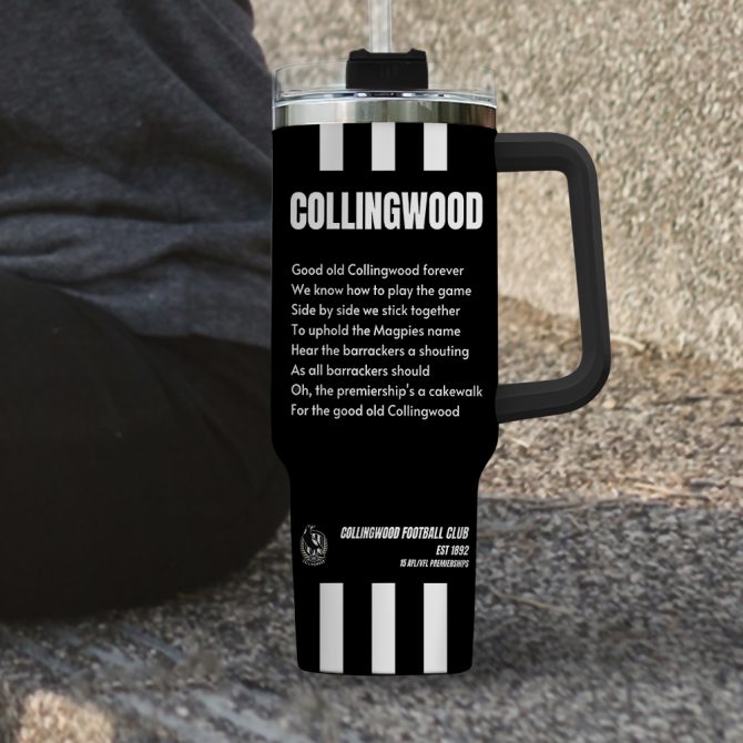 Collingwood Fc Football Custom Stanley Quencher 40Oz Stainless Steel Tumbler With Handle - Image 3
