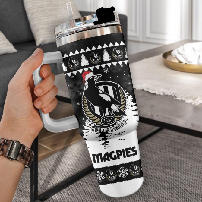 Collingwood Fc Football Custom Stanley Quencher 40Oz Stainless Steel Tumbler With Handle - Image 3