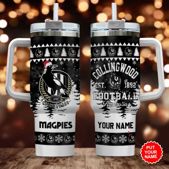 Collingwood Fc Football Custom Stanley Quencher 40Oz Stainless Steel Tumbler With Handle