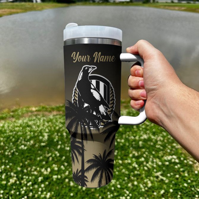 Collingwood Magpies Afl Custom Stanley Quencher 40Oz Stainless Steel Tumbler With Handle - Image 3