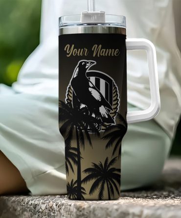 Collingwood Magpies Afl Custom Stanley Quencher 40Oz Stainless Steel Tumbler With Handle