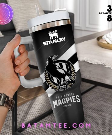 Collingwood Magpies Afl Custom Stanley Quencher 40Oz Stainless Steel Tumbler With Handle