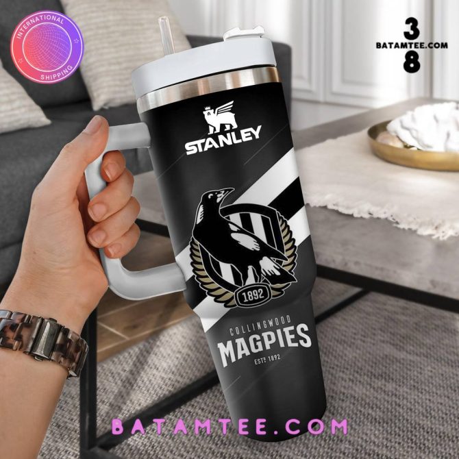 Collingwood Magpies Afl Custom Stanley Quencher 40Oz Stainless Steel Tumbler With Handle