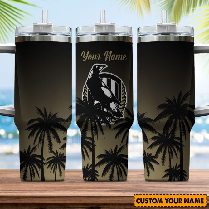 Collingwood Magpies Afl Custom Stanley Quencher 40Oz Stainless Steel Tumbler With Handle - Image 4