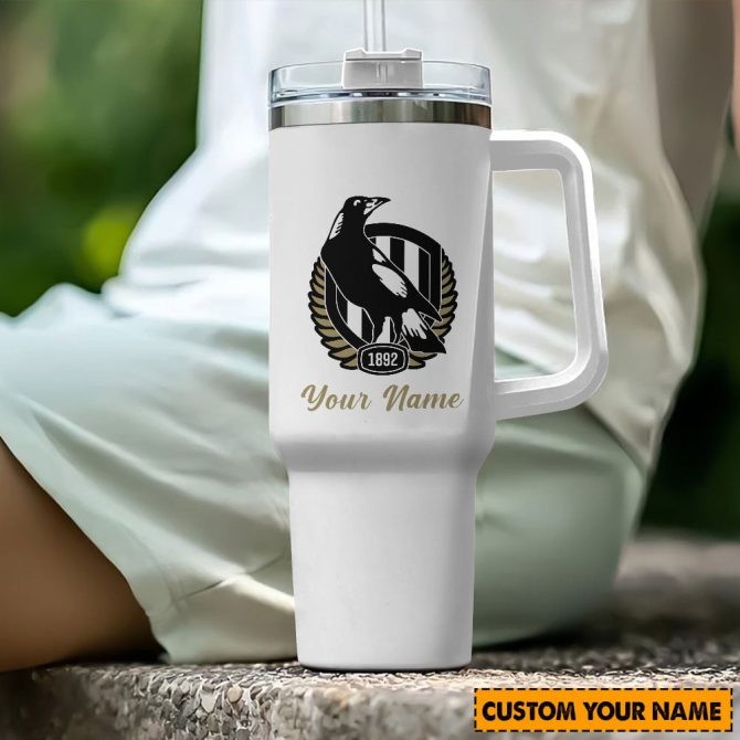Collingwood Magpies Afl Custom Stanley Quencher 40Oz Stainless Steel Tumbler With Handle
