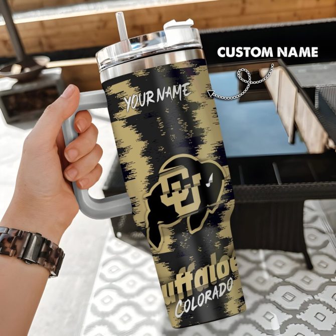 Colorado Buffaloes Ncaa Custom Stanley Quencher 40Oz Stainless Steel Tumbler With Handle