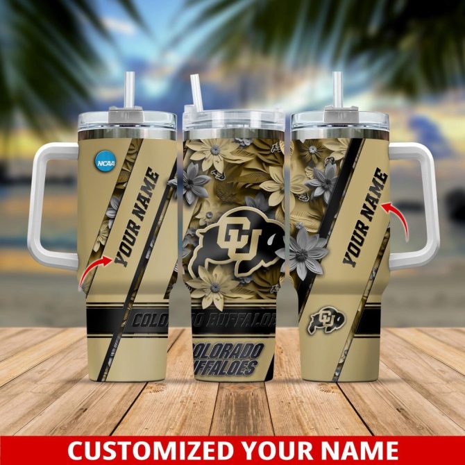Colorado Buffaloes Ncaa Custom Stanley Quencher 40Oz Stainless Steel Tumbler With Handle