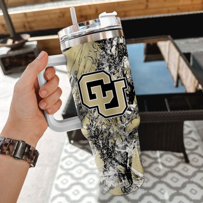 Colorado Buffaloes Ncaa Hunting Custom Stanley Quencher 40Oz Stainless Steel Tumbler With Handle - Image 2