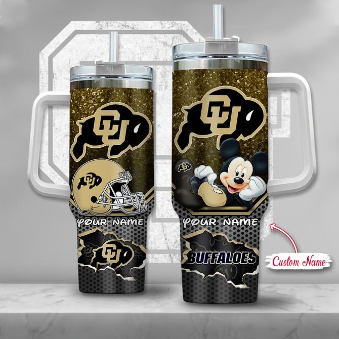 Colorado Buffaloes Ncaa Mickey Mouse Custom Stanley Quencher 40Oz Stainless Steel Tumbler With Handle