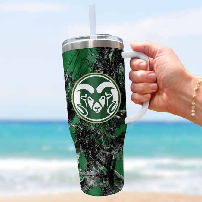 Colorado State Rams Ncaa Hunting Custom Stanley Quencher 40Oz Stainless Steel Tumbler With Handle - Image 3