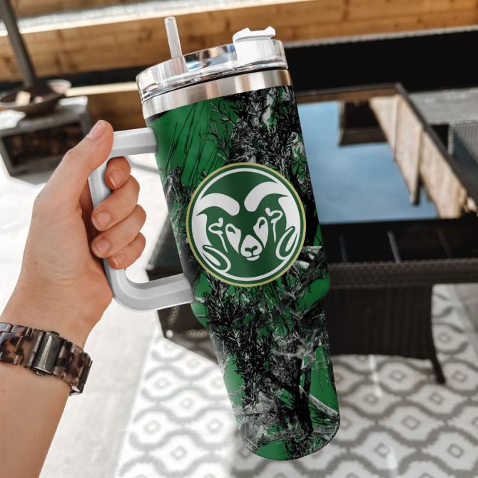 Colorado State Rams Ncaa Hunting Custom Stanley Quencher 40Oz Stainless Steel Tumbler With Handle - Image 2