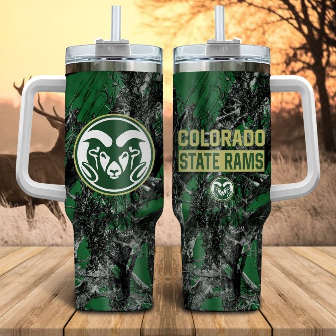 Colorado State Rams Ncaa Hunting Custom Stanley Quencher 40Oz Stainless Steel Tumbler With Handle