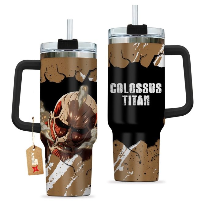 Colossus Titan Attack On Titan Anime Custom Stanley Quencher 40Oz Stainless Steel Tumbler With Handle