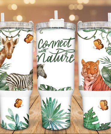 Connect With Nature Animals Custom Stanley Quencher 40Oz Stainless Steel Tumbler With Handle