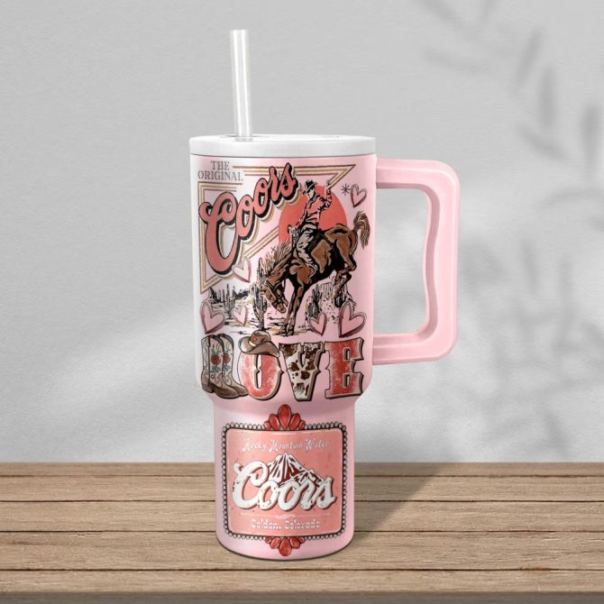 Coors Valentine Custom Stanley Quencher 40Oz Stainless Steel Tumbler With Handle - Image 2