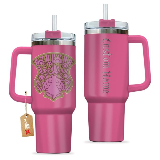 Coral Peacock Symbol Black Clover Anime Custom Stanley Quencher 40Oz Stainless Steel Tumbler With Handle - Image 2