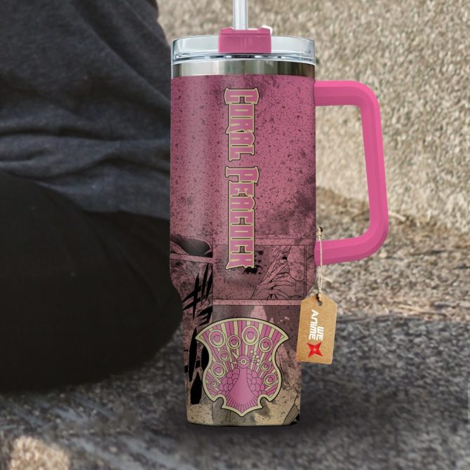 Coral Peacock Symbol Black Clover Anime Custom Stanley Quencher 40Oz Stainless Steel Tumbler With Handle - Image 4