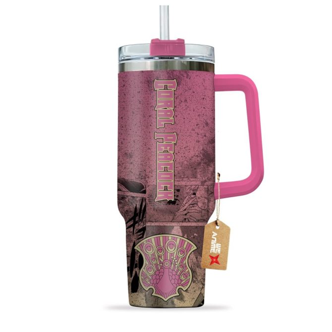 Coral Peacock Symbol Black Clover Anime Custom Stanley Quencher 40Oz Stainless Steel Tumbler With Handle - Image 2