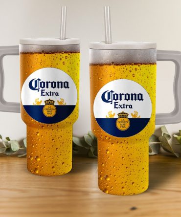 Corona Extra Beer Custom Stanley Quencher 40Oz Stainless Steel Tumbler With Handle