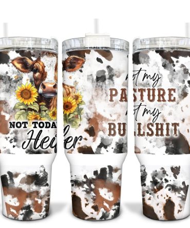 Cow Heifer Custom Stanley Quencher 40Oz Stainless Steel Tumbler With Handle