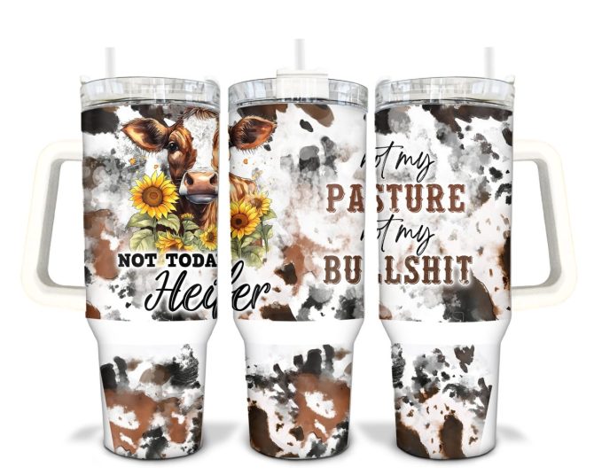 Cow Heifer Custom Stanley Quencher 40Oz Stainless Steel Tumbler With Handle