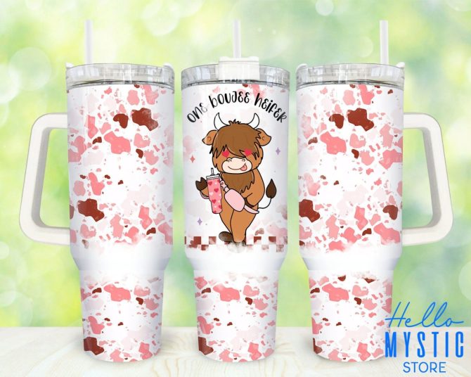 Cow Heifer Custom Stanley Quencher 40Oz Stainless Steel Tumbler With Handle