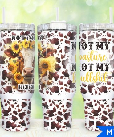 Cow Heifer Custom Stanley Quencher 40Oz Stainless Steel Tumbler With Handle