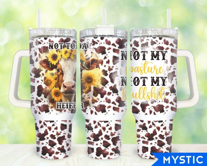 Cow Heifer Custom Stanley Quencher 40Oz Stainless Steel Tumbler With Handle