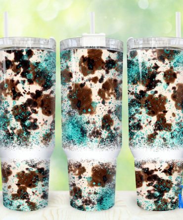 Cowhide Custom Stanley Quencher 40Oz Stainless Steel Tumbler With Handle