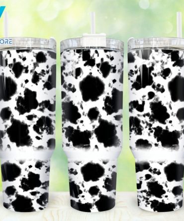 Cowhide Custom Stanley Quencher 40Oz Stainless Steel Tumbler With Handle