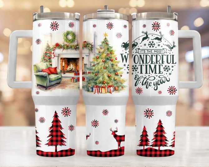 Cozy House Christmas Gifts Custom Stanley Quencher 40Oz Stainless Steel Tumbler With Handle