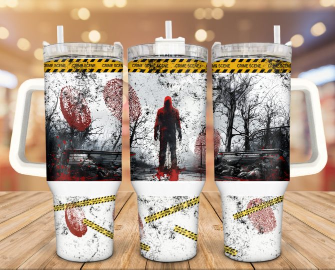 Crime Scene Custom Stanley Quencher 40Oz Stainless Steel Tumbler With Handle