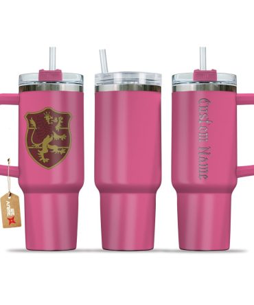 Crimson Lion Symbol Black Clover Anime Custom Stanley Quencher 40Oz Stainless Steel Tumbler With Handle